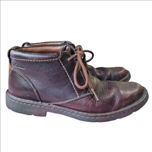 Clarks Stratton Limit Brown Leather Lace Up Chukka Boots